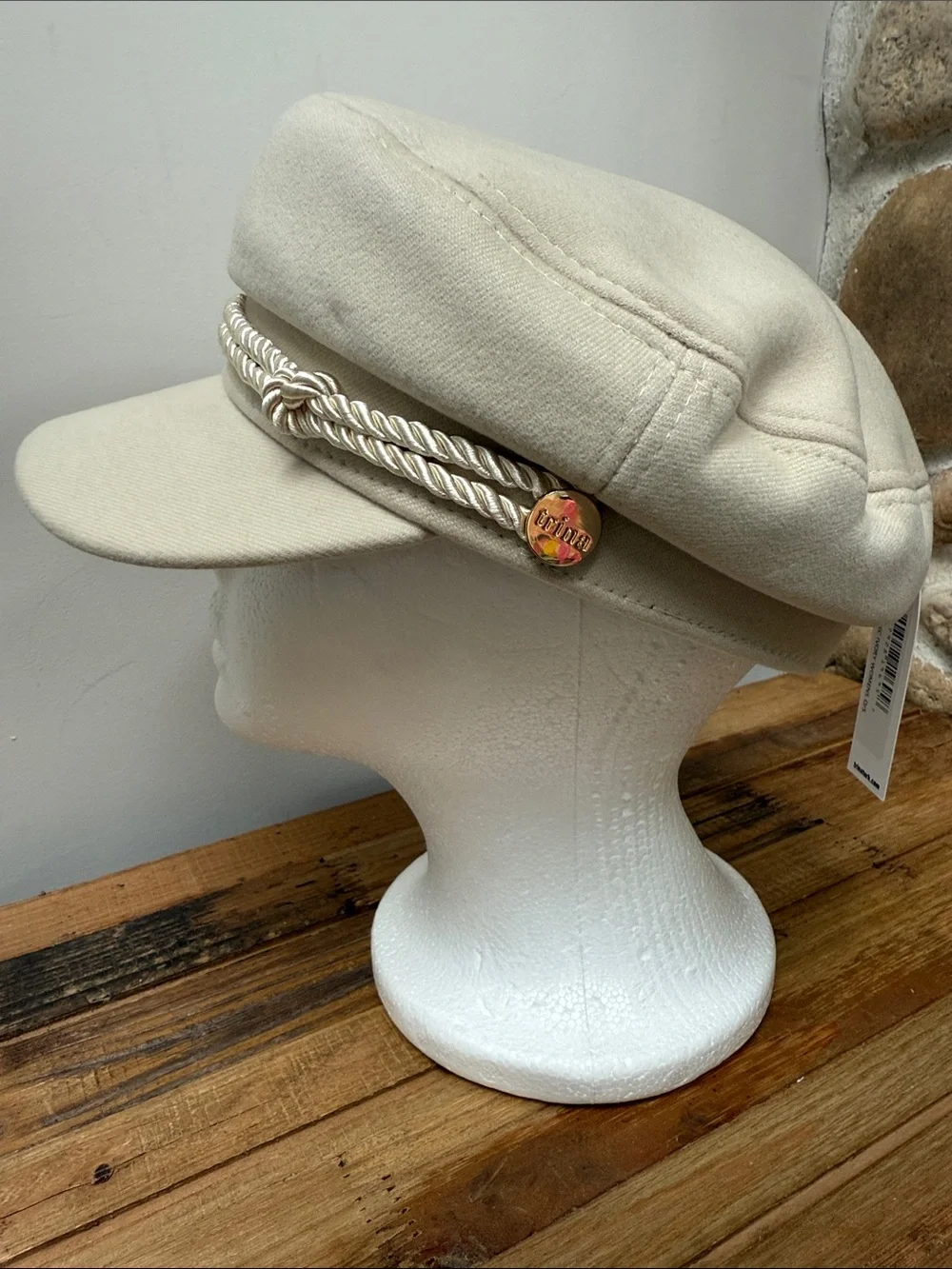 NWT Trina Turk Rope-Trim Baker Boy Cap